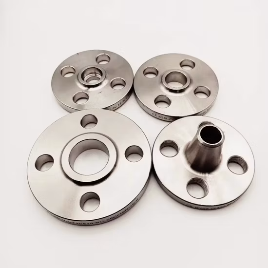 Bridas de acero inoxidable personalizadas de acero al carbono A105/Rst37.2/C22.8/Q235 Brida de cuello de soldadura de acero inoxidable